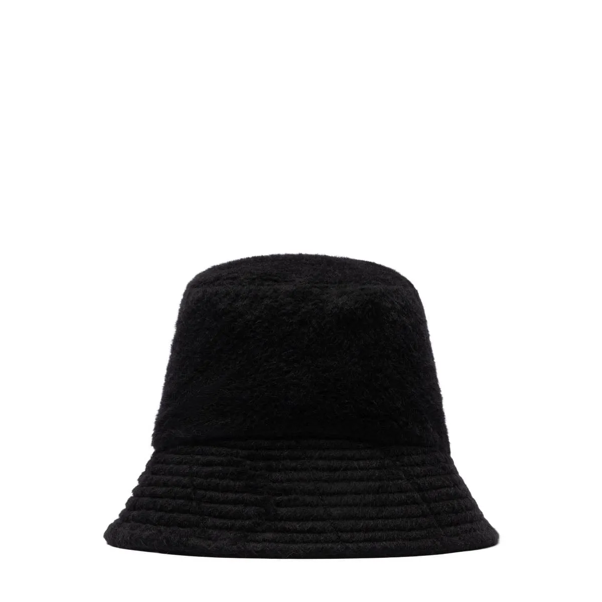 BUCKET HAT BLACK POLYESTER WOOL SHAGGY | Bodega