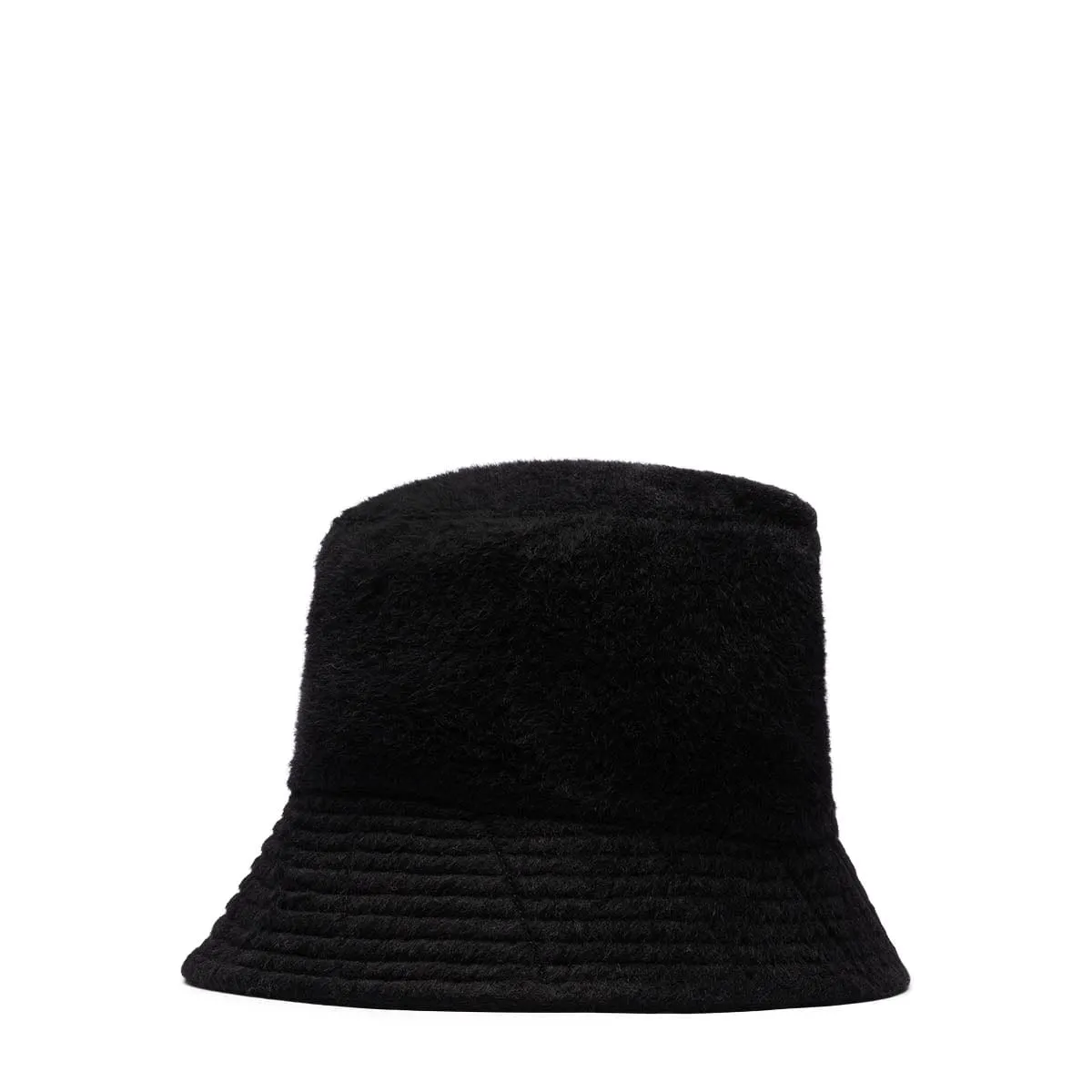 BUCKET HAT BLACK POLYESTER WOOL SHAGGY | Bodega