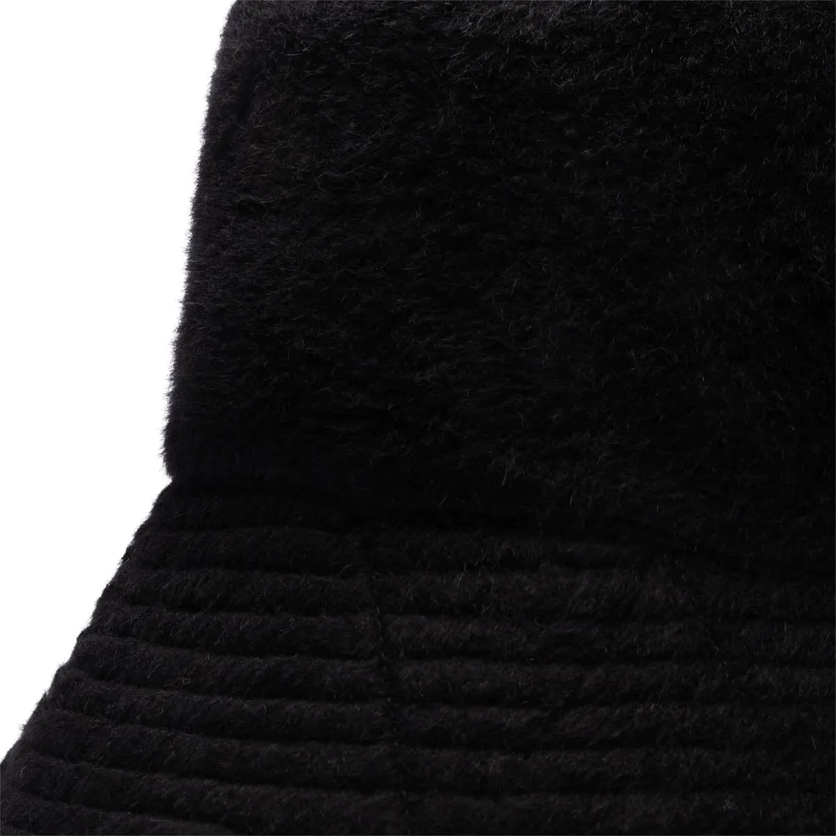 BUCKET HAT BLACK POLYESTER WOOL SHAGGY | Bodega