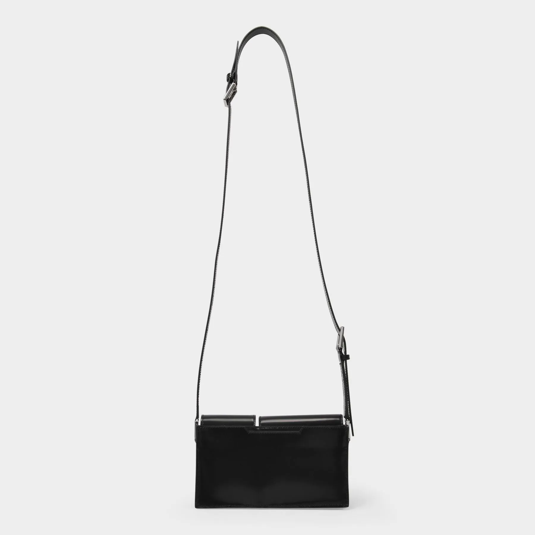 By Far  Baby Billy Bag in Black Semi Patent Leather