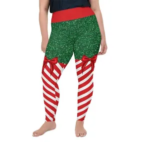 Candy Stripe Christmas Plus Size Leggings