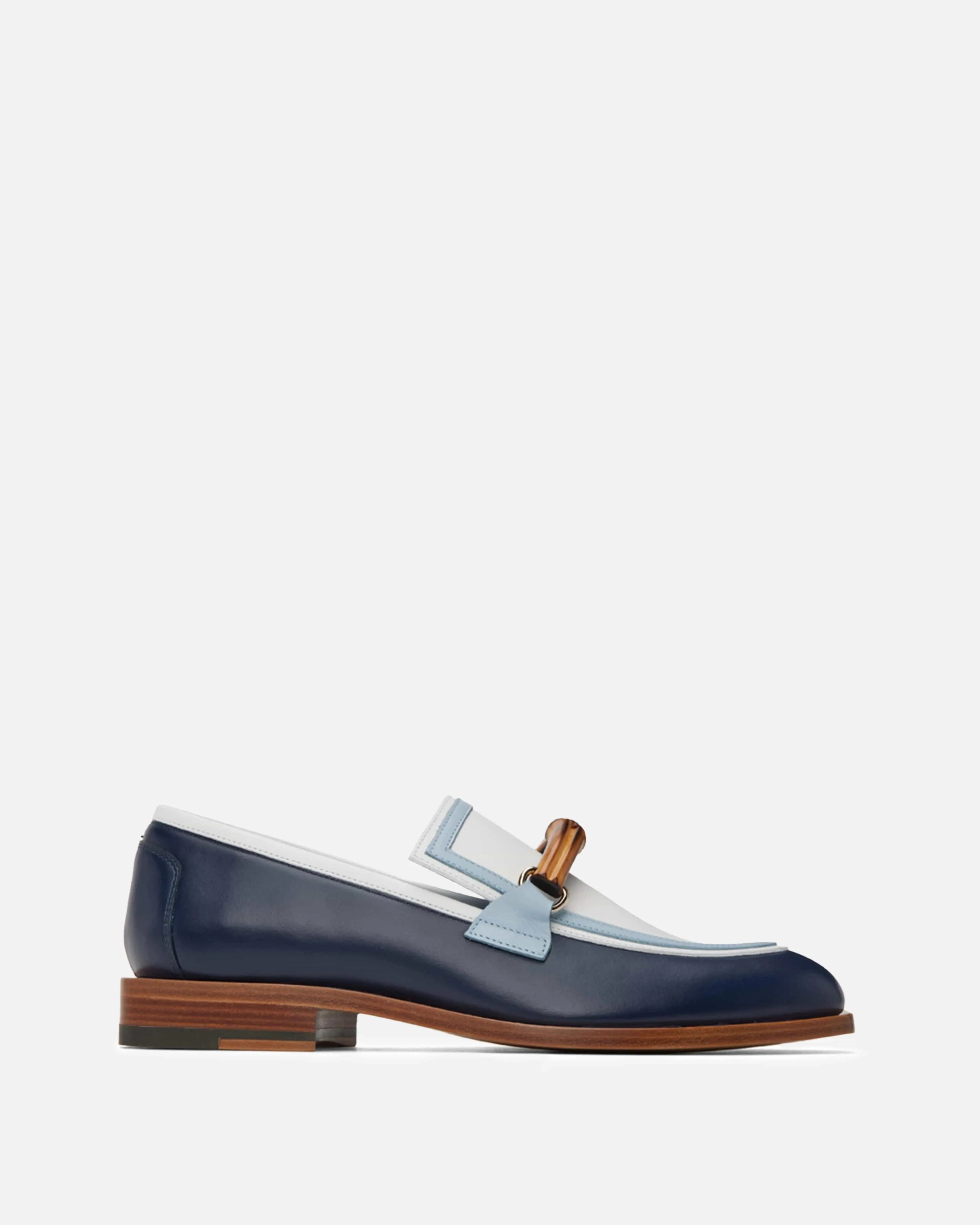 Casablanca Envelope Loafer in White/Navy