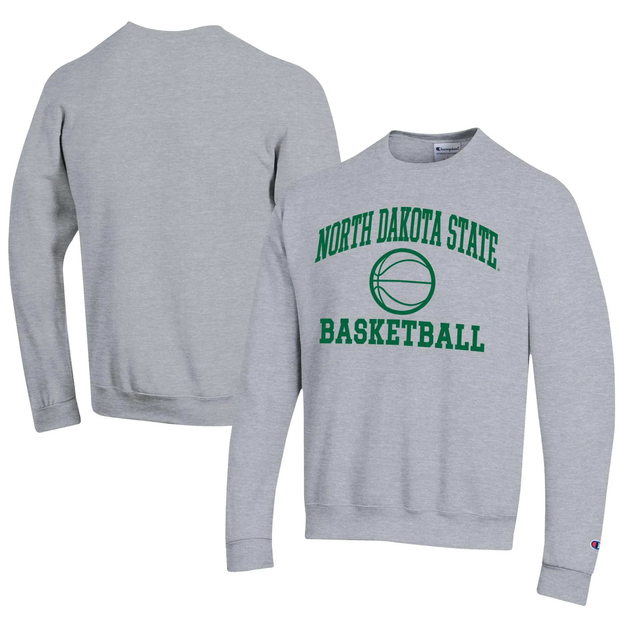 Champion  NDSU Bison Gray Icon Logo Basketball Eco Powerblend Pullover Sweatshirt