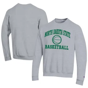 Champion  NDSU Bison Gray Icon Logo Basketball Eco Powerblend Pullover Sweatshirt