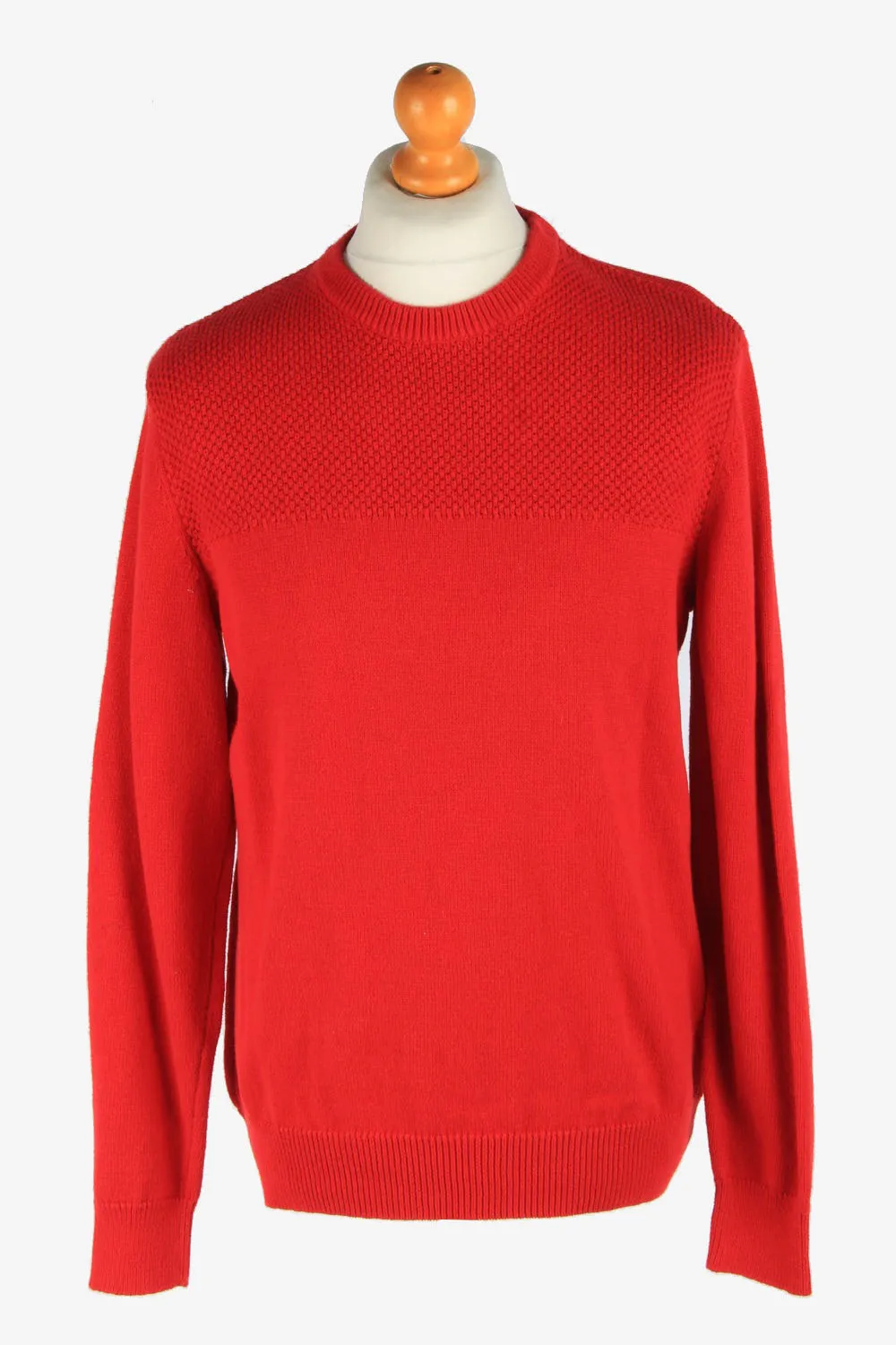 Chaps Crew Neck Jumper Pullover 90s Red S - Pepper Tree London