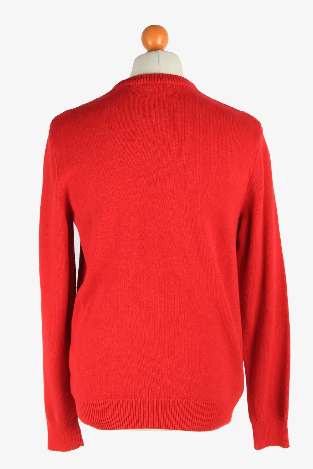 Chaps Crew Neck Jumper Pullover 90s Red S - Pepper Tree London