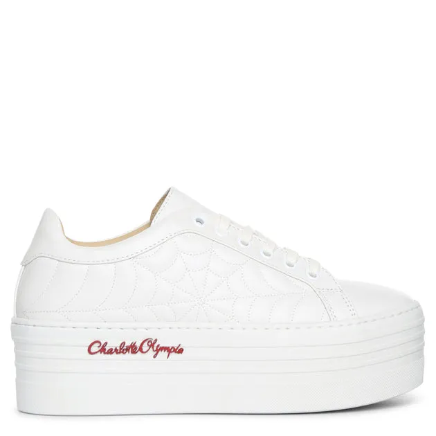 Charlotte Olympia Off white leather platform sneakers