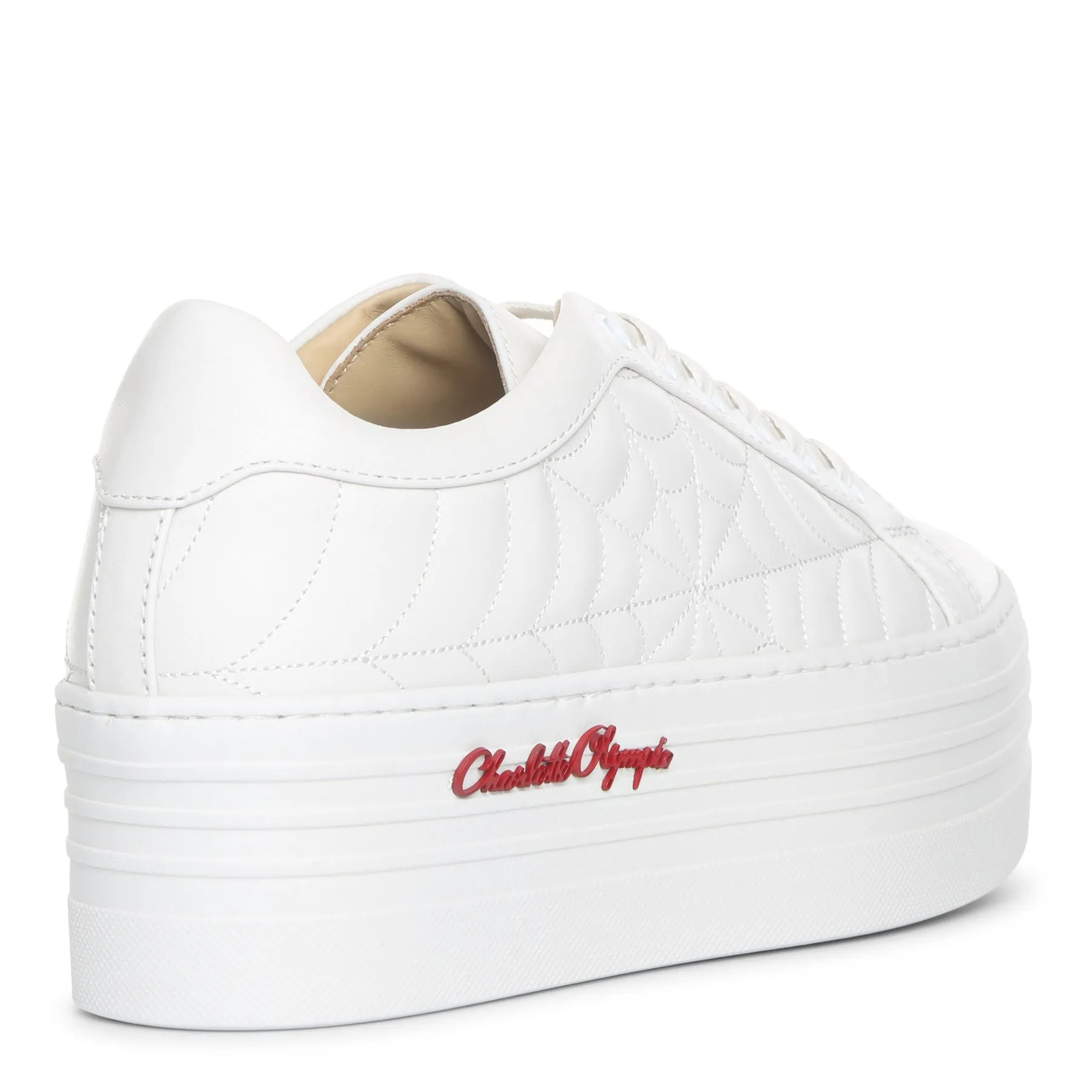 Charlotte Olympia Off white leather platform sneakers