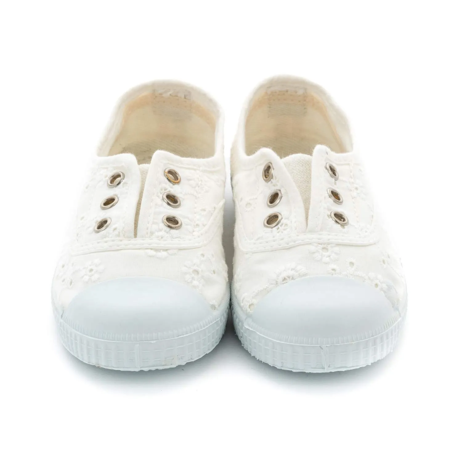 Chipie White Embroidery Sneakers For Girls