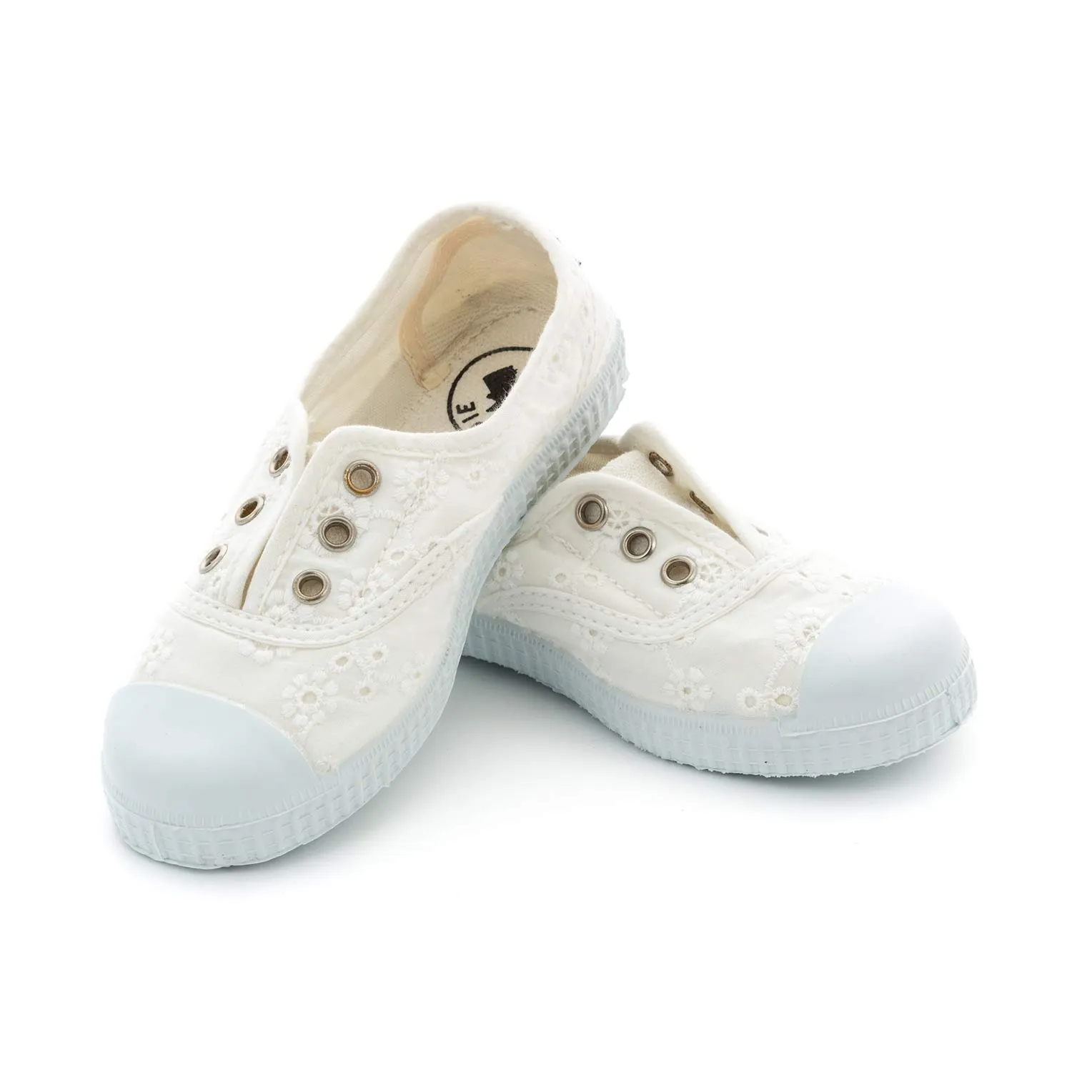 Chipie White Embroidery Sneakers For Girls