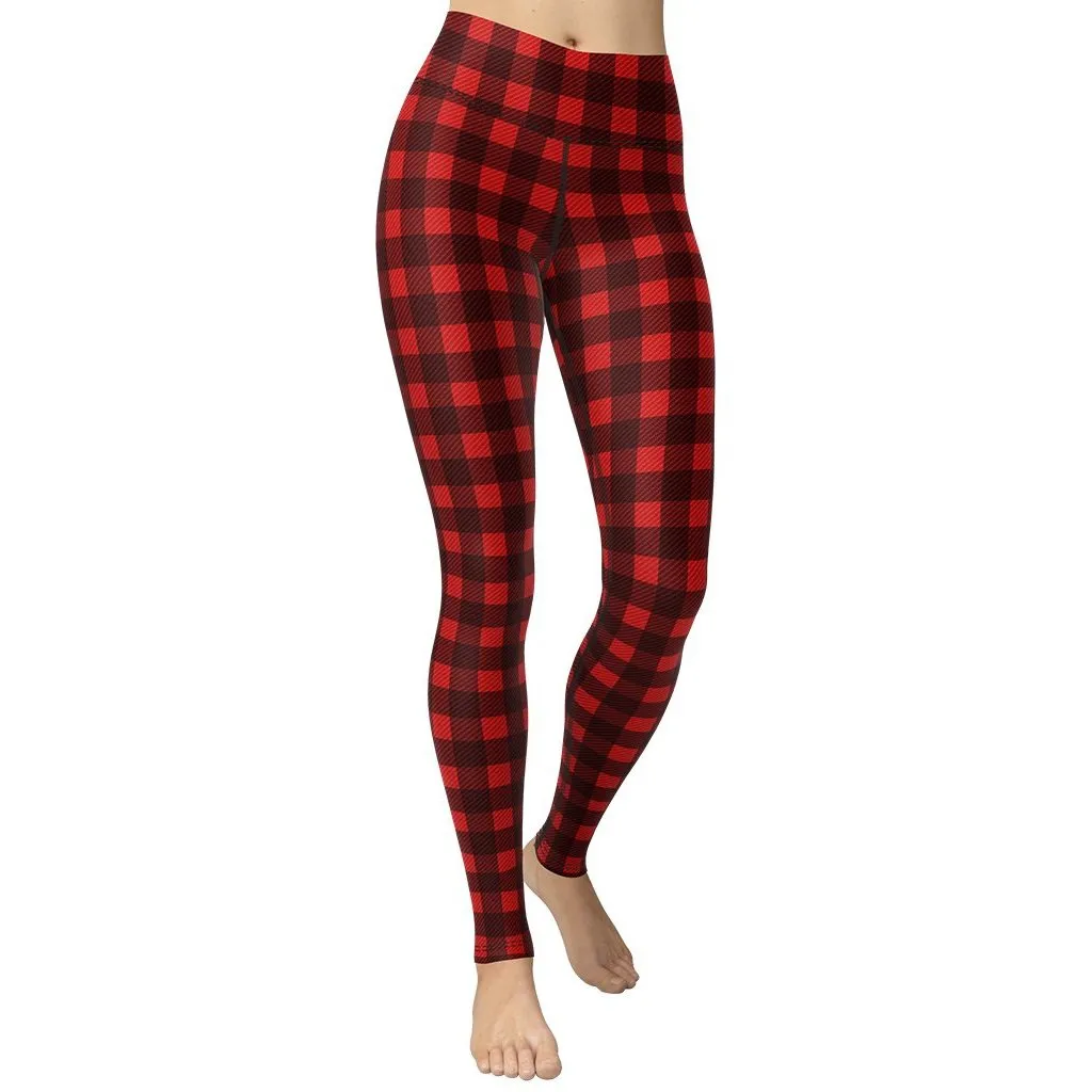 Christmas Buffalo Print Yoga Leggings