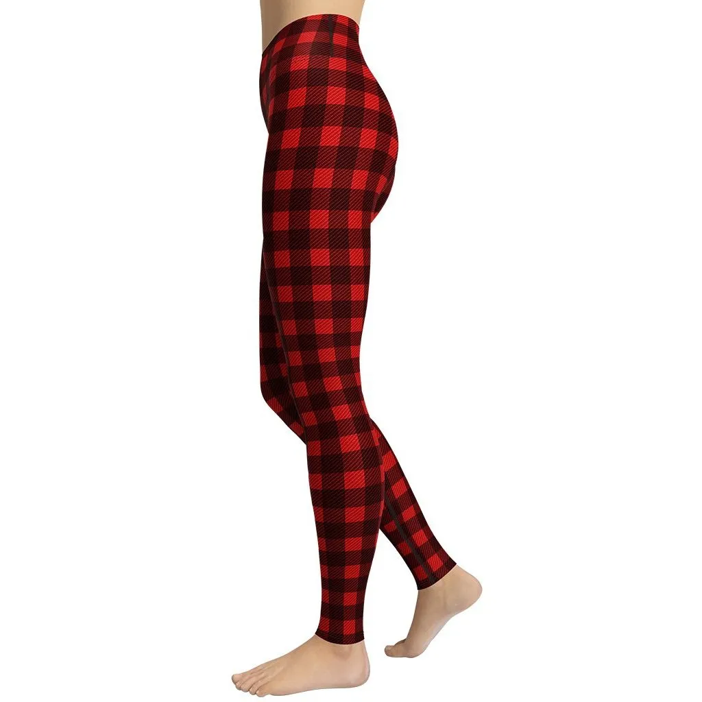 Christmas Buffalo Print Yoga Leggings