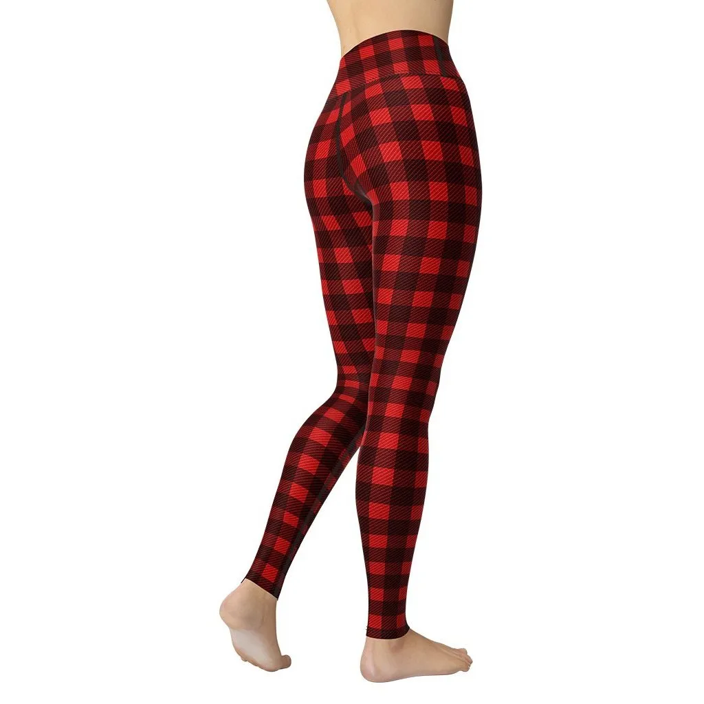 Christmas Buffalo Print Yoga Leggings