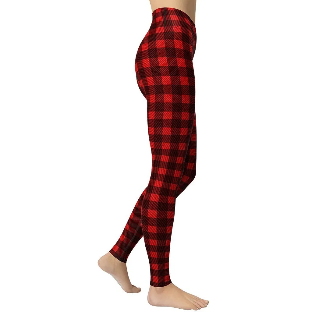 Christmas Buffalo Print Yoga Leggings