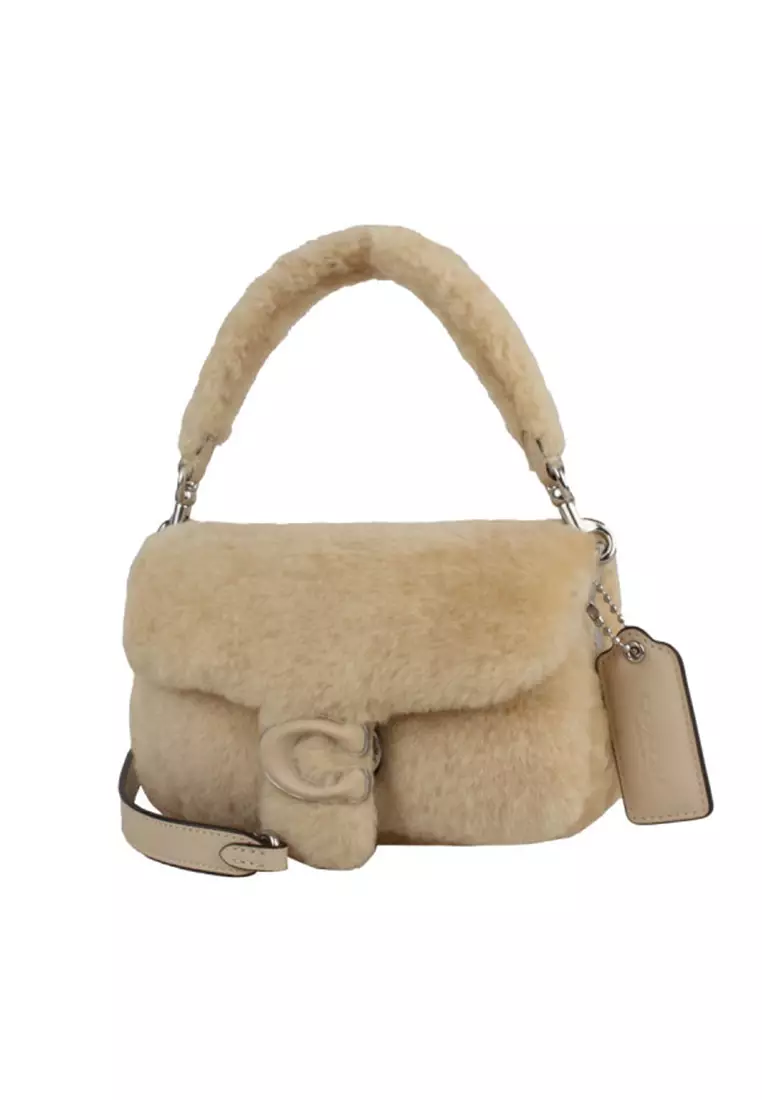 Coach COACH TABBY Women's Cream Shearling Shoulder Handbag