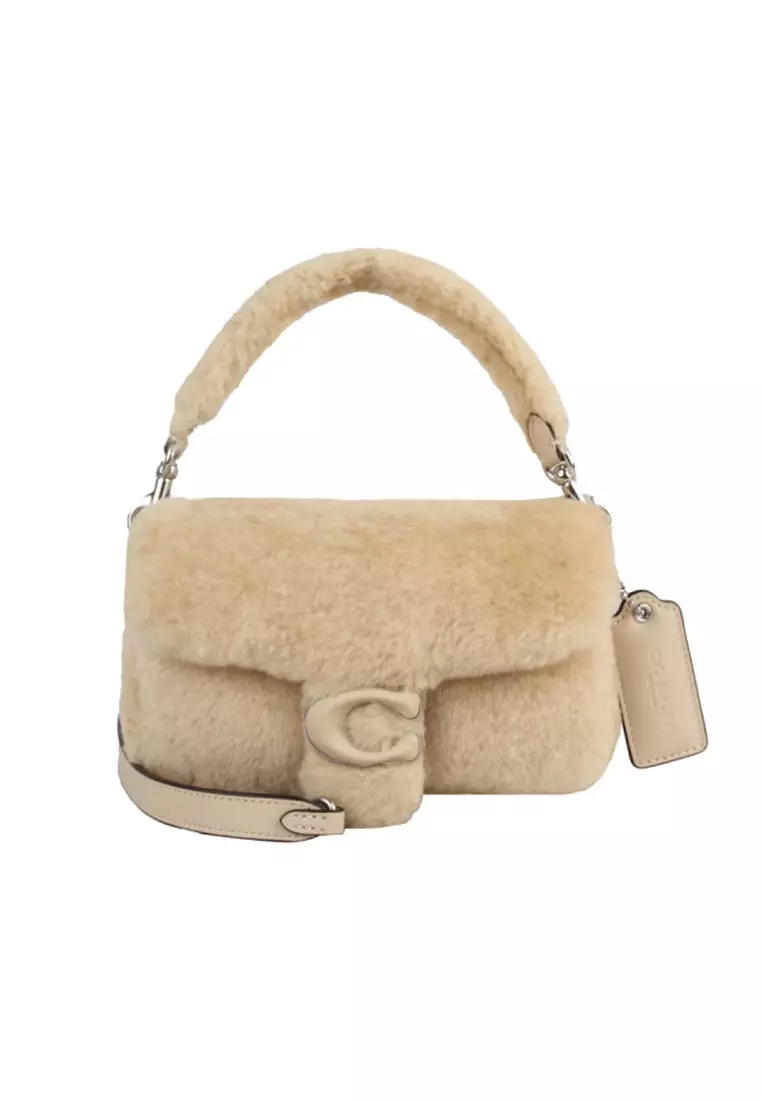 Coach COACH TABBY Women's Cream Shearling Shoulder Handbag