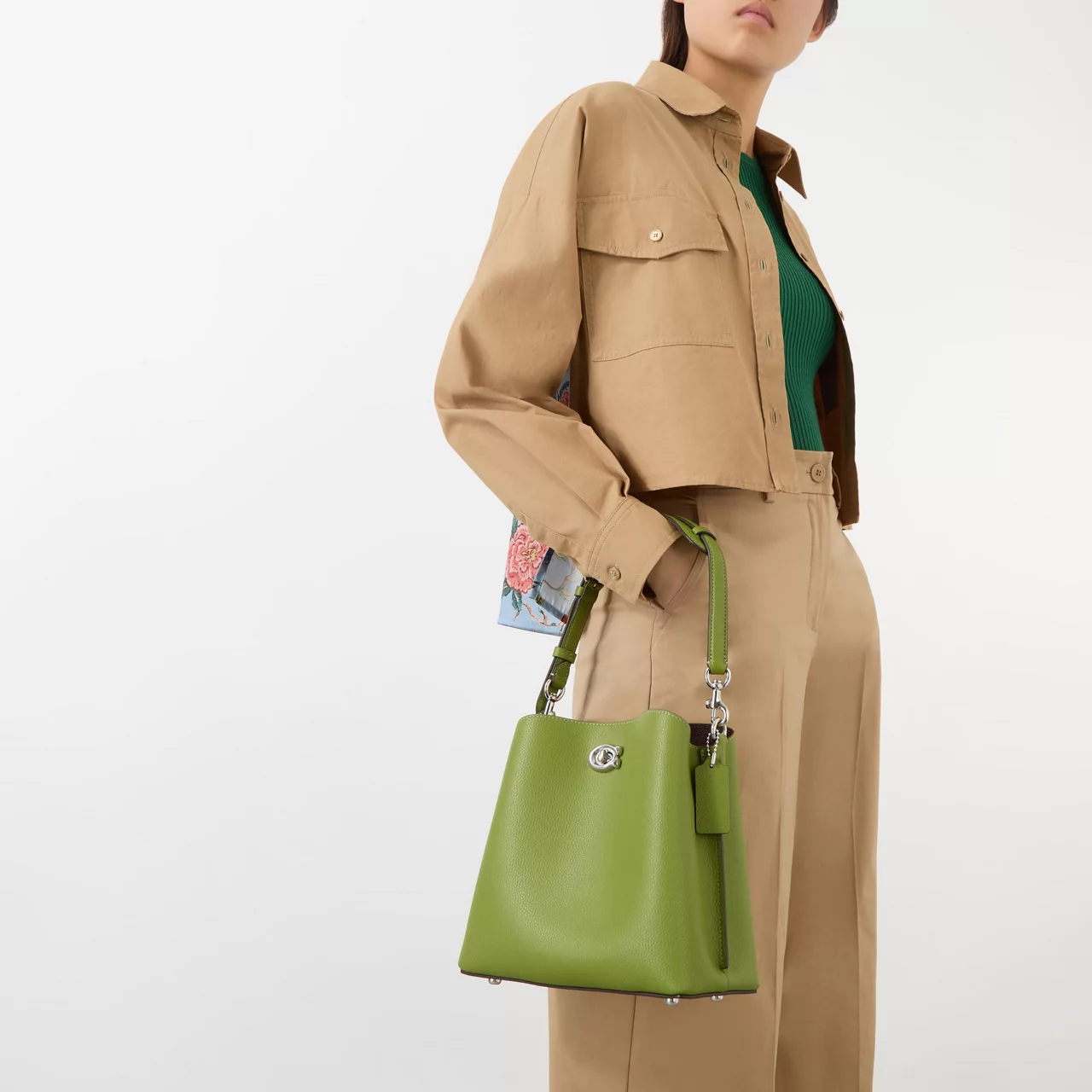 COACH Willow Leather Bucket Bag - Dark Lime