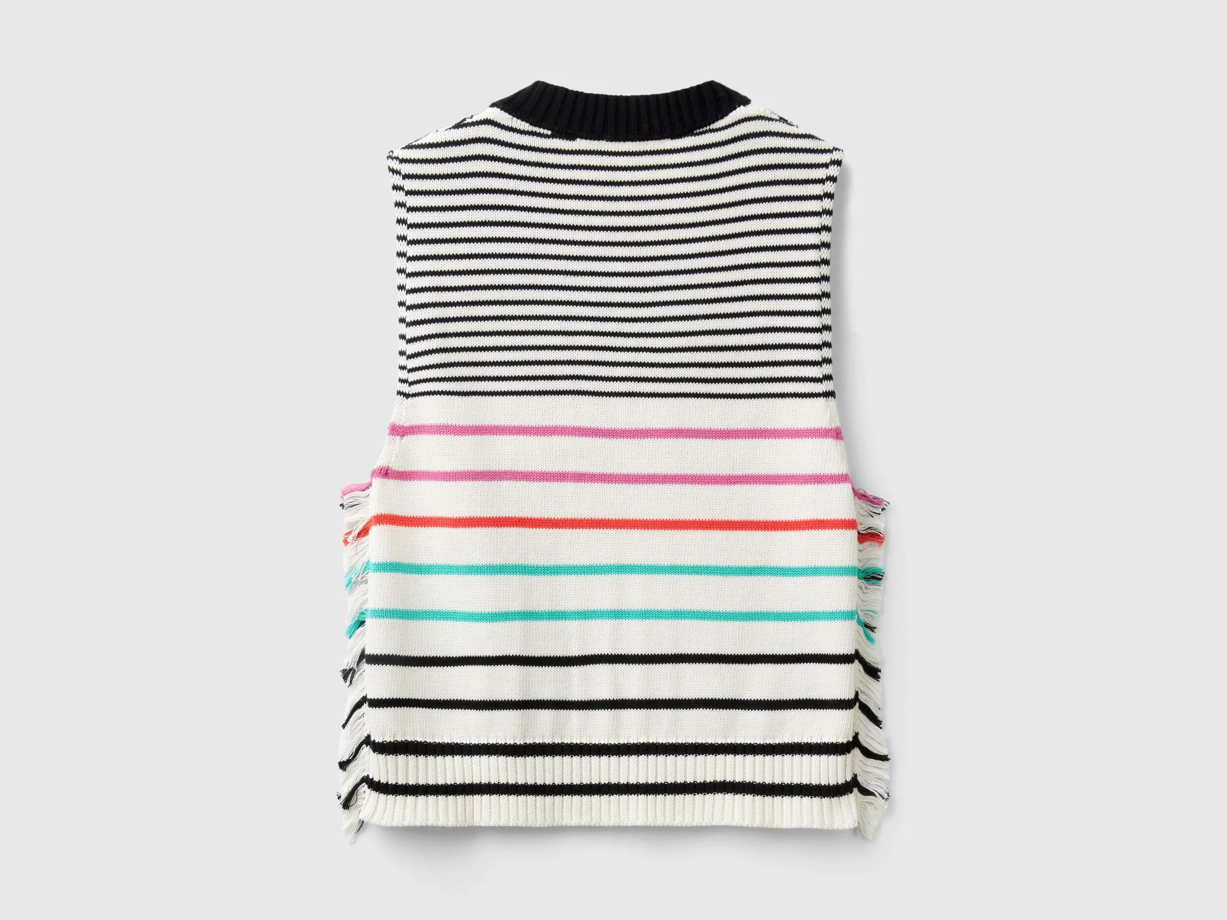 Creamy white striped vest - Creamy White | Benetton