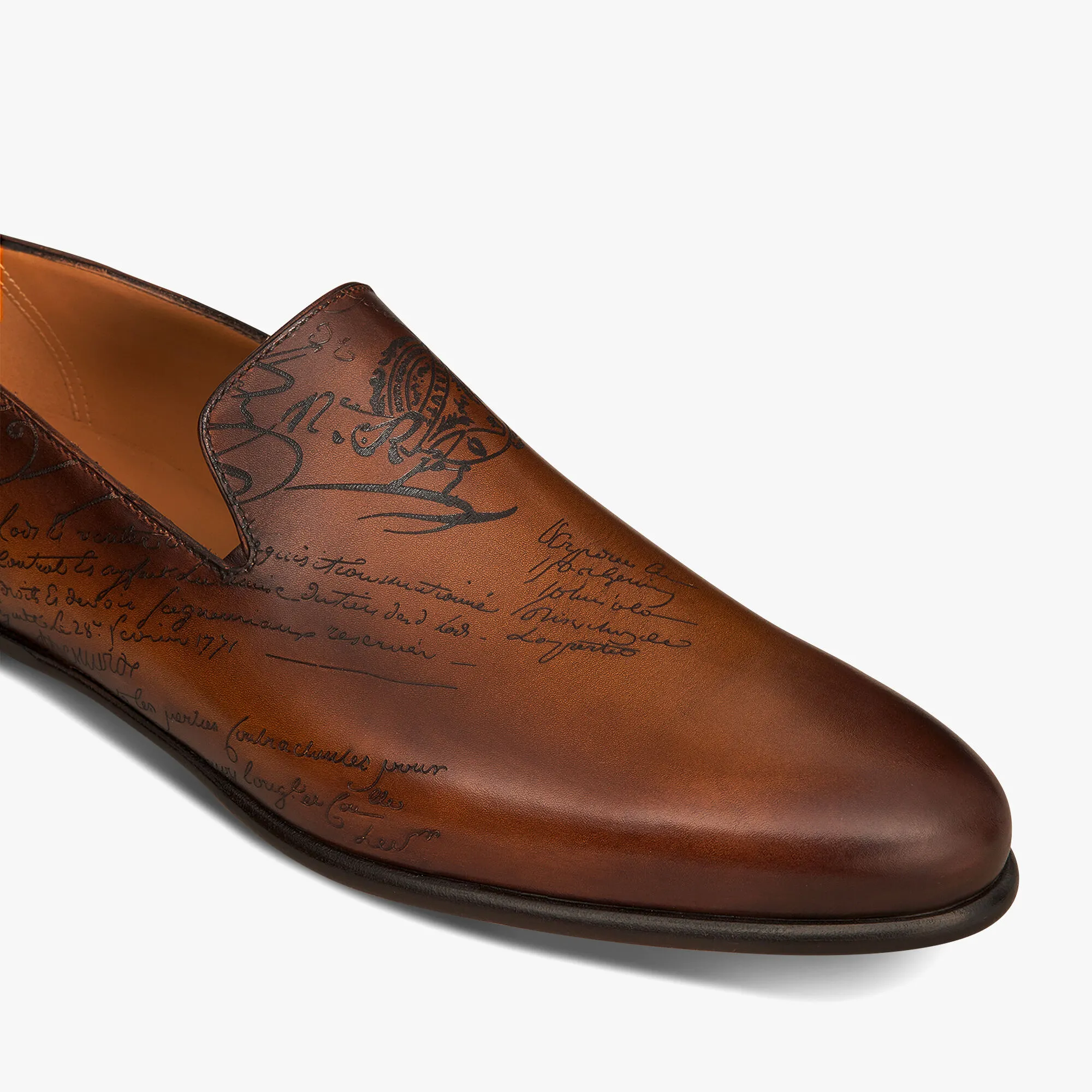 Cursive Galet Scritto Leather Loafer