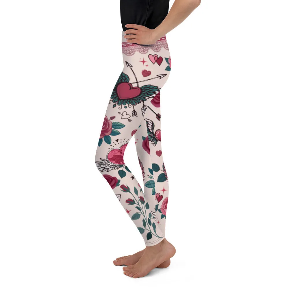 Cute Valentine Youth Leggings