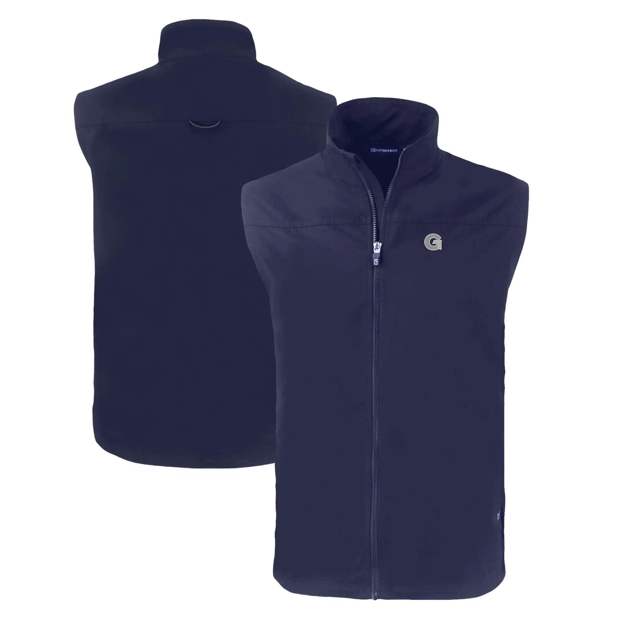 Cutter & Buck  Georgetown Hoyas Navy Charter Eco Recycled Full-Zip Vest