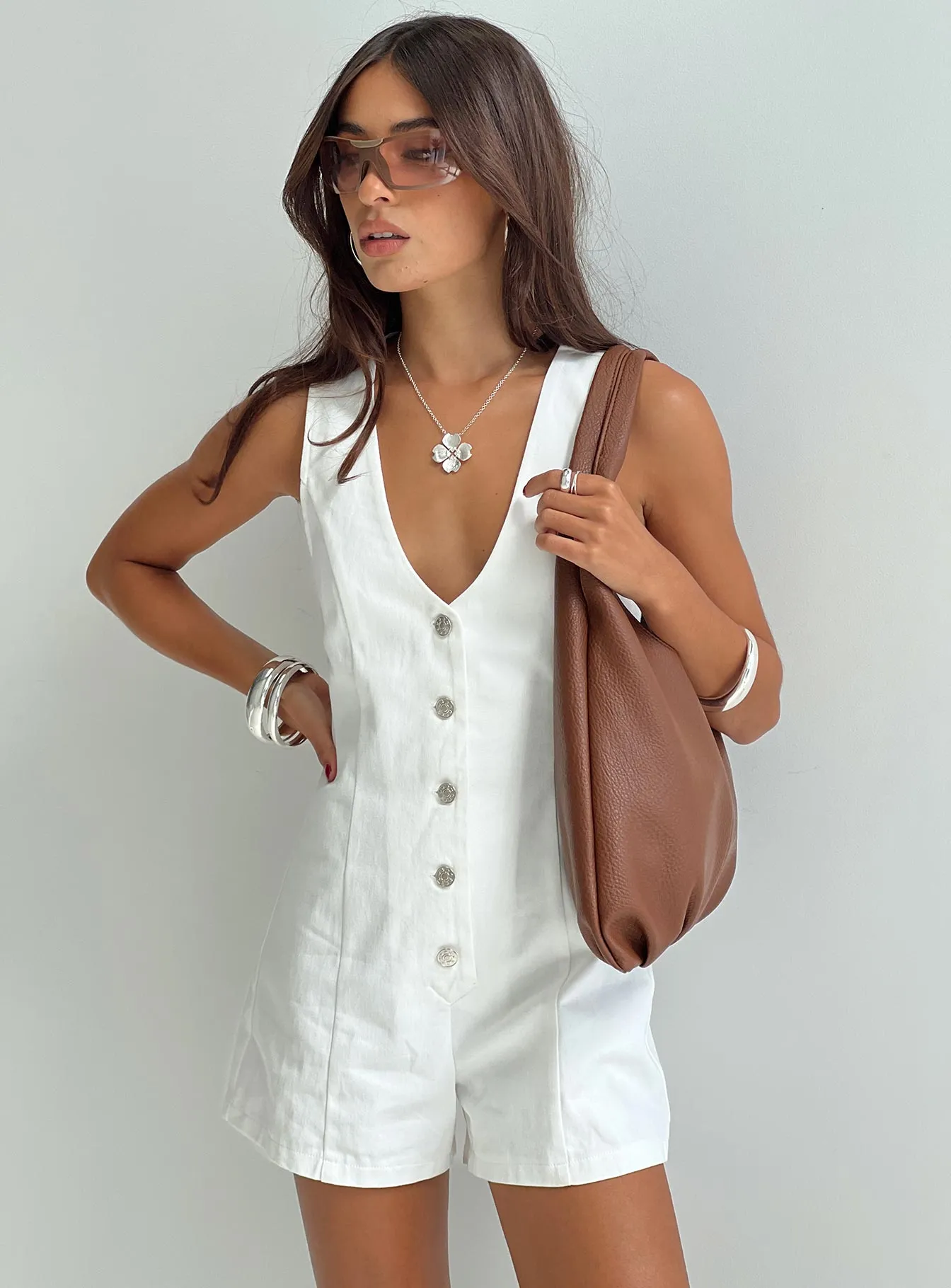 Damico Romper White