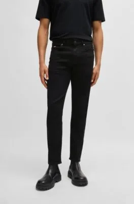 Delaware Slim-fit jeans in black-black Italian denim