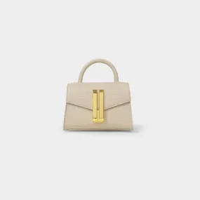 Demellier  Nano Montreal Bag in Beige Lizard Embossed Leather