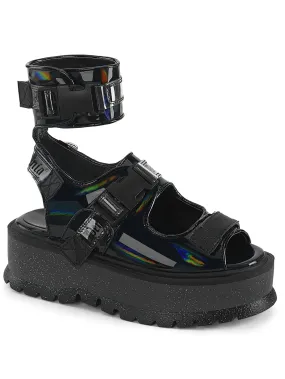 DEMONIA Holo Strap Platform Sandals With Buckles