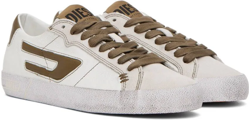 Diesel Off-White & Brown S-Leroji Low Sneakers