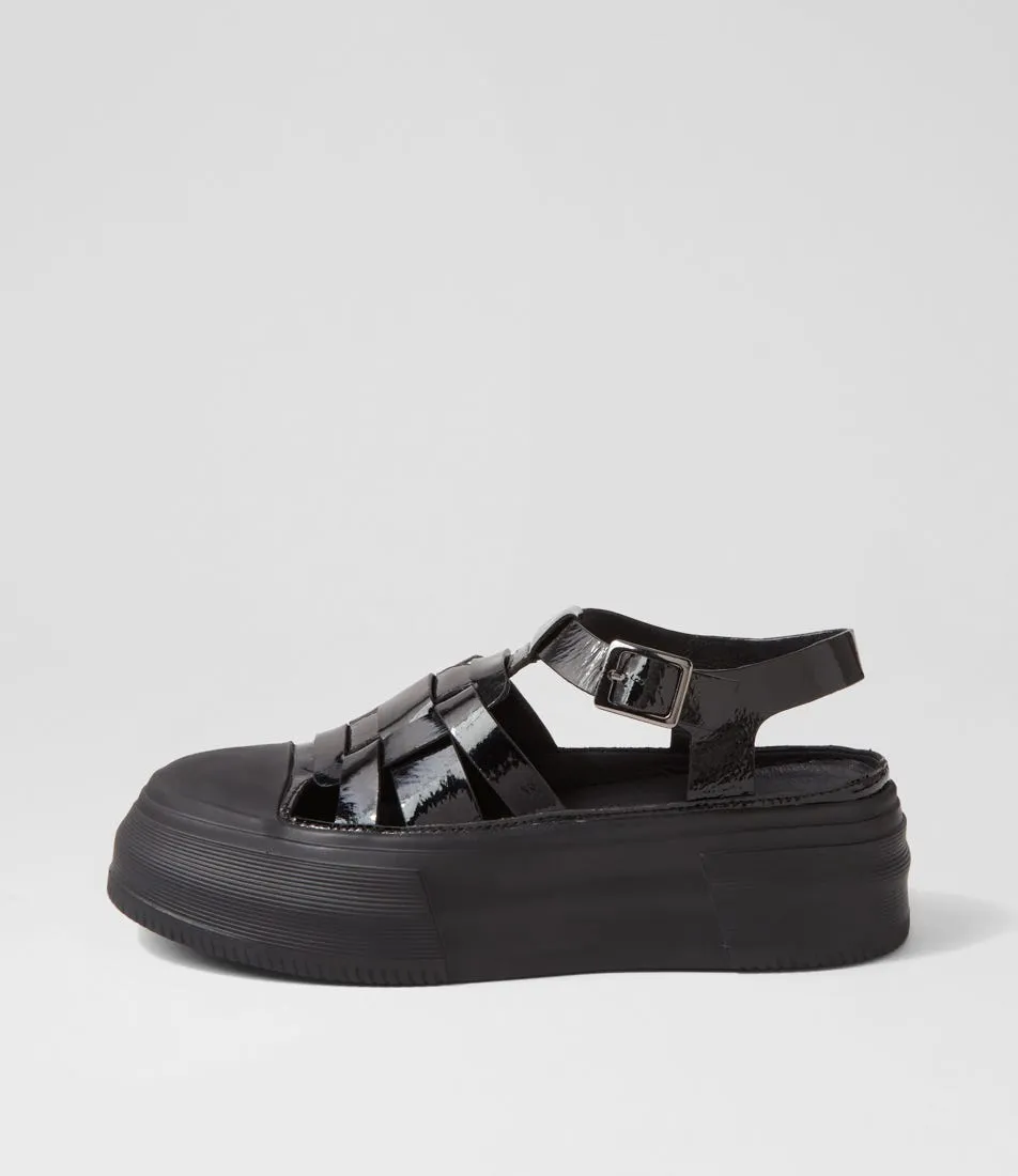 DJANGO & JULIETTE Askery Black Patent Leather Sneakers