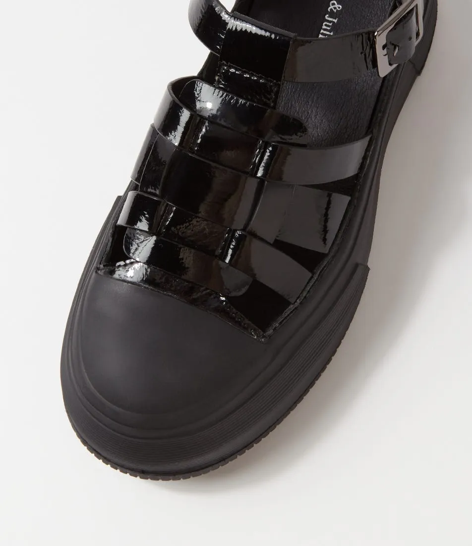 DJANGO & JULIETTE Askery Black Patent Leather Sneakers