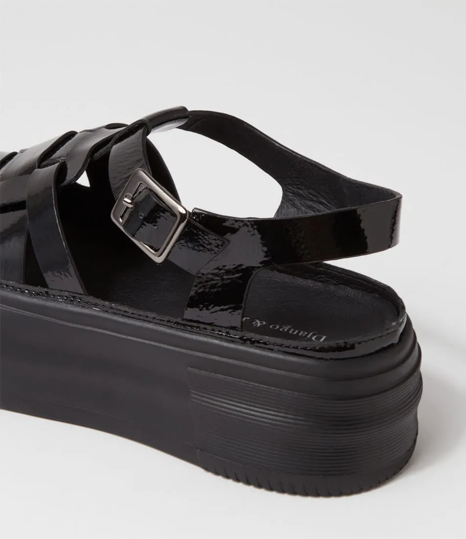 DJANGO & JULIETTE Askery Black Patent Leather Sneakers