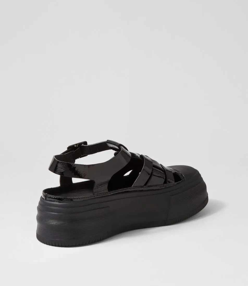 DJANGO & JULIETTE Askery Black Patent Leather Sneakers