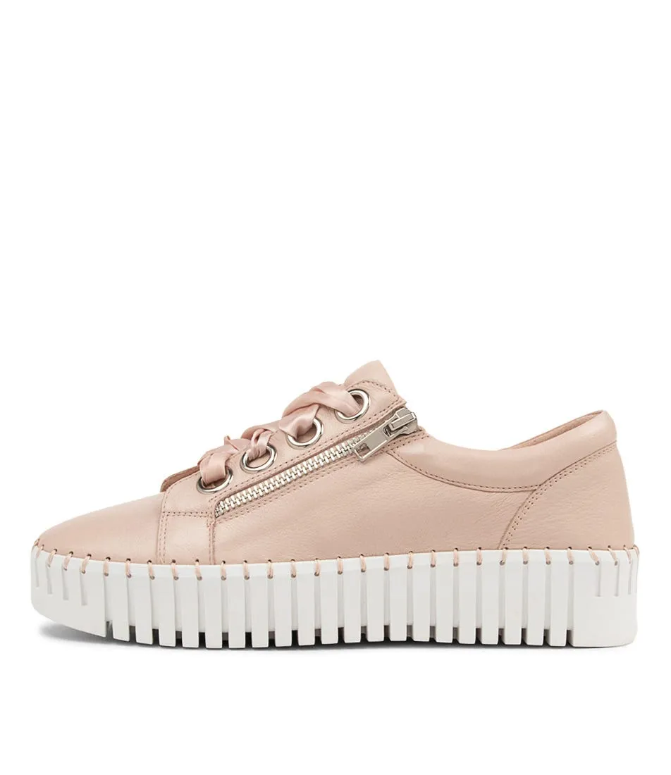 DJANGO & JULIETTE Bassel Pale Pink Leather Sneakers Ws