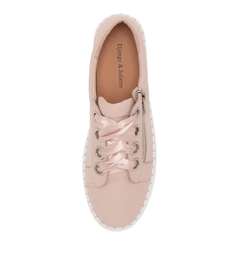 DJANGO & JULIETTE Bassel Pale Pink Leather Sneakers Ws