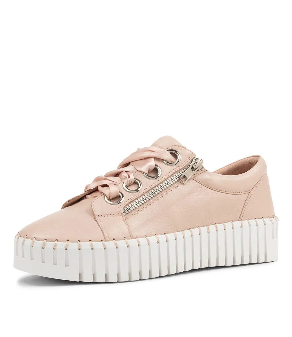 DJANGO & JULIETTE Bassel Pale Pink Leather Sneakers Ws