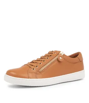 DJANGO & JULIETTE Donat Dark Tan Leather Sneakers