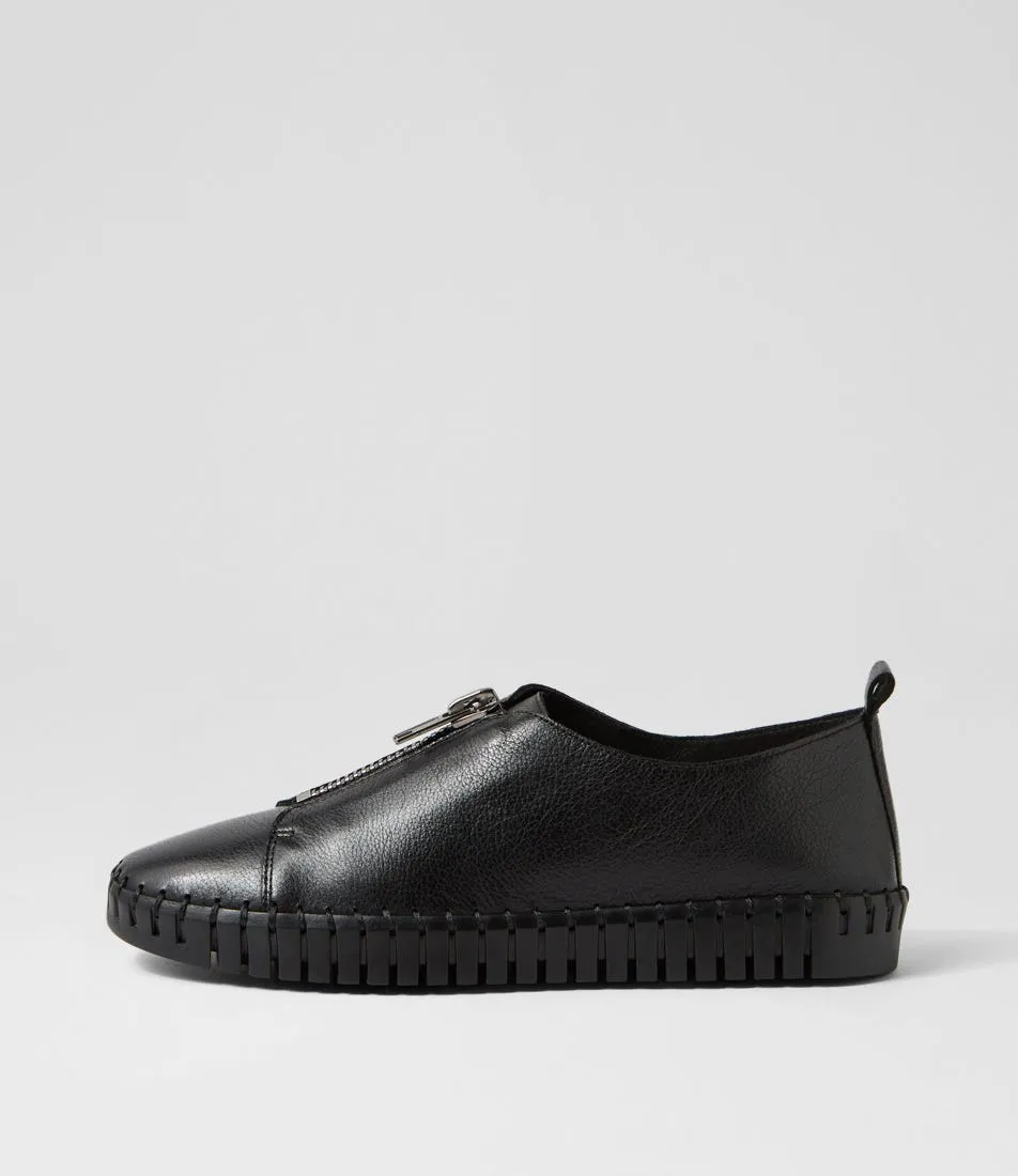 DJANGO & JULIETTE Haina Black Leather Sneakers