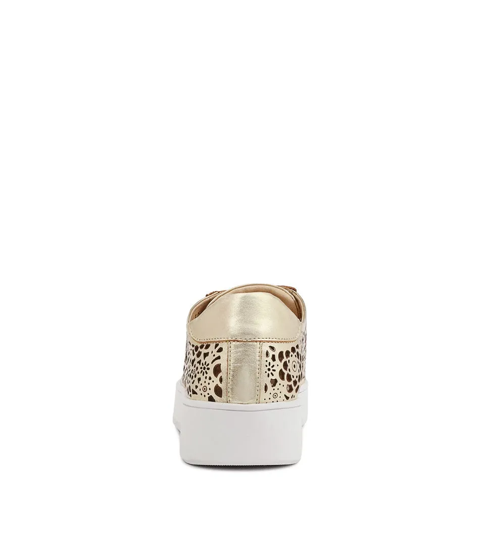 DJANGO & JULIETTE Lachi Pale Gold Leather Sneakers Ws