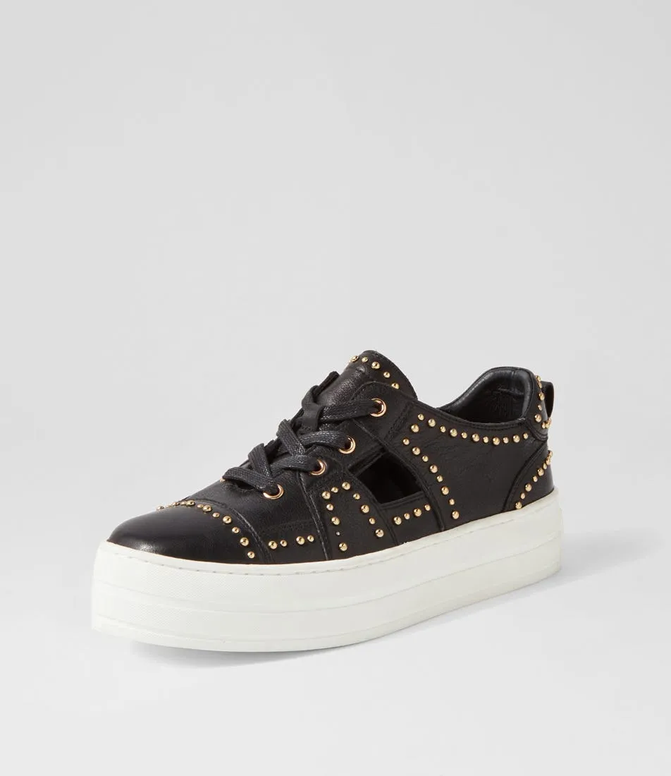 DJANGO & JULIETTE Shedd Black White Leather Sneakers