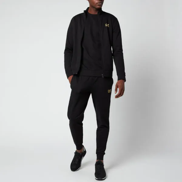 EA7 Men's Core ID Full Zip Tracksuit - Black/Gold