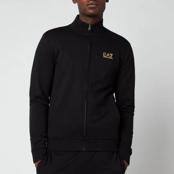 EA7 Men's Core ID Full Zip Tracksuit - Black/Gold