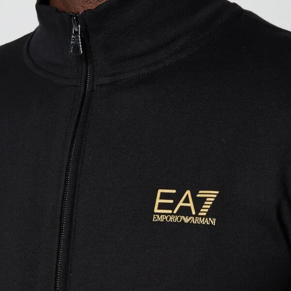 EA7 Men's Core ID Full Zip Tracksuit - Black/Gold