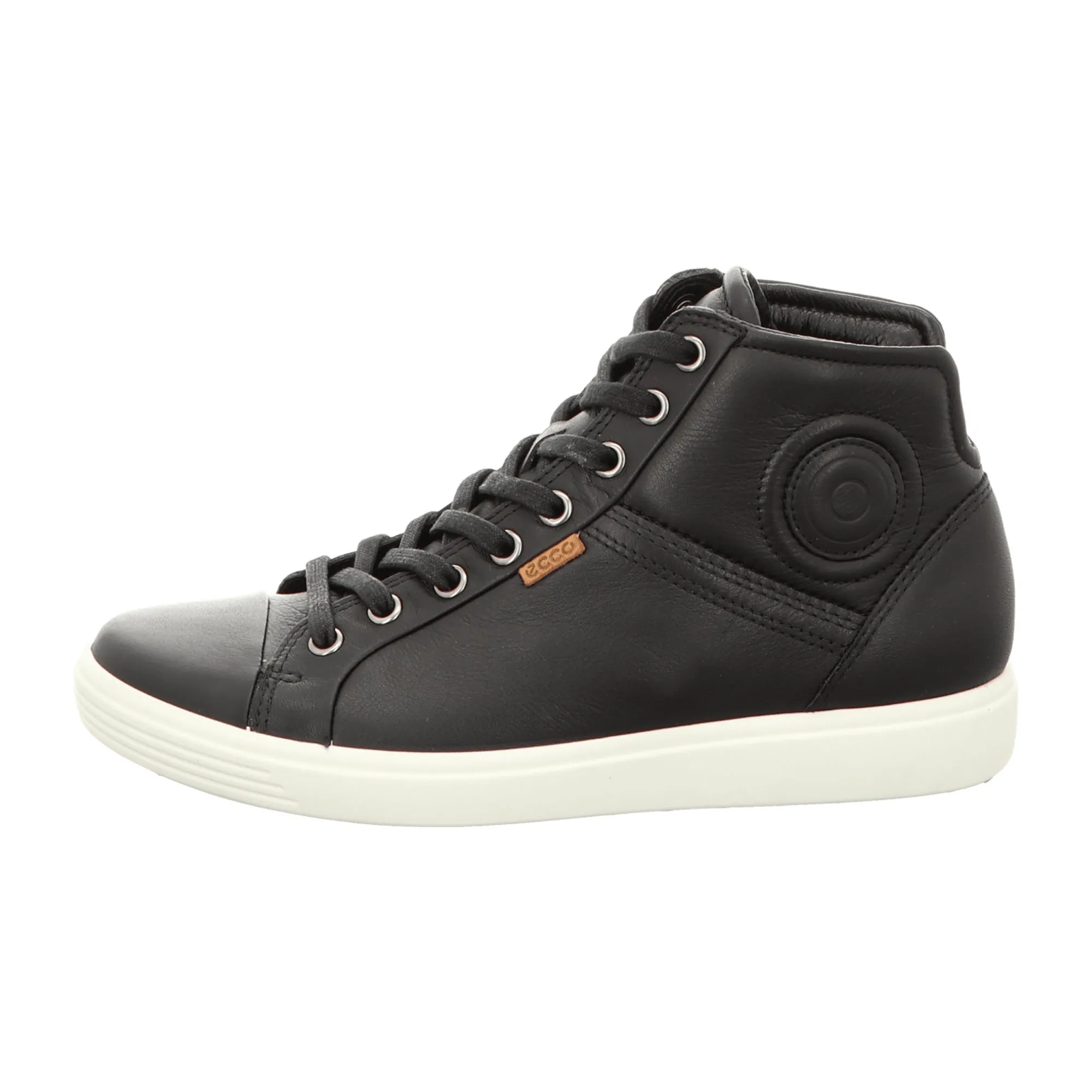 Ecco Soft 7 Ladies Black Leather Sneakers for Women - Fashionable & Durable