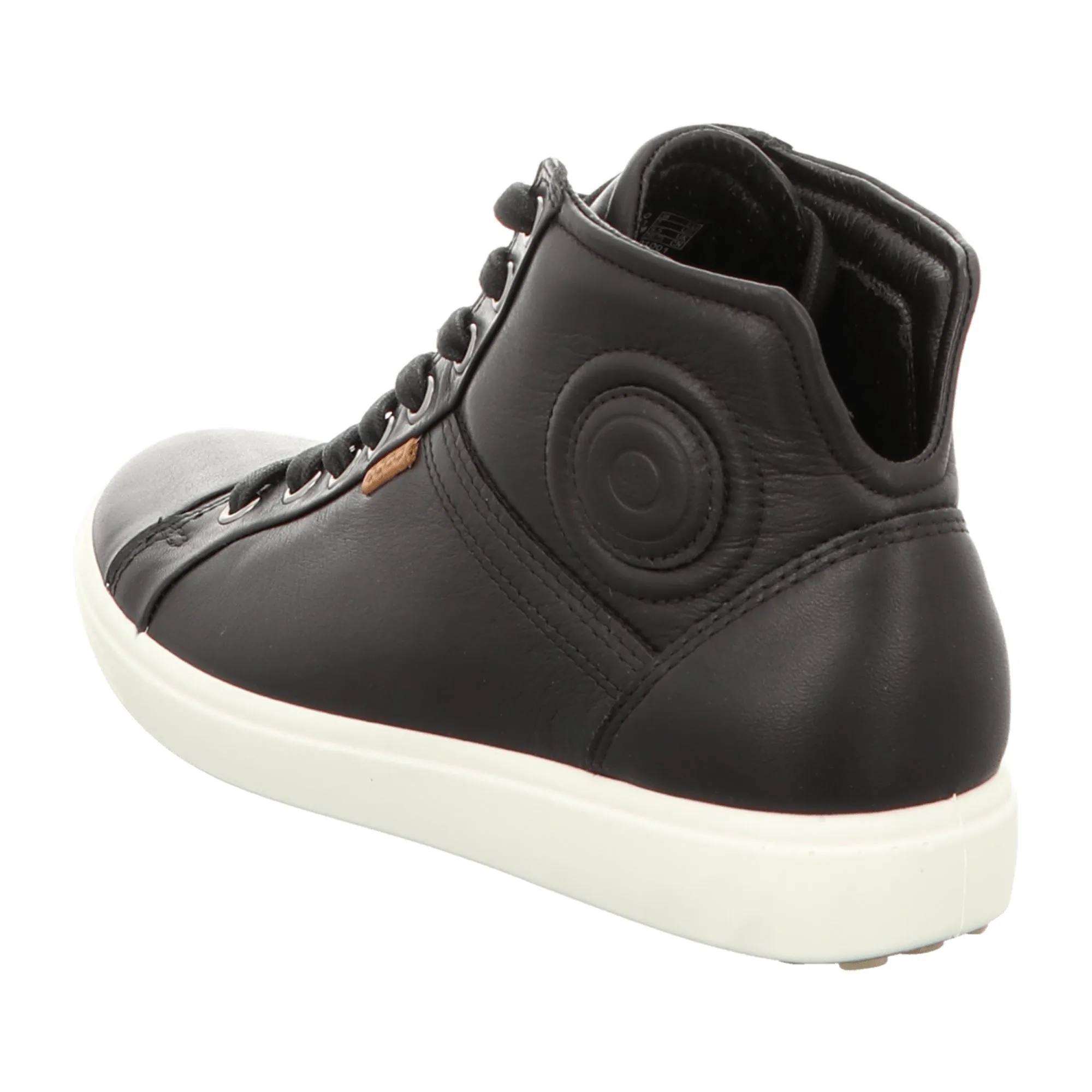 Ecco Soft 7 Ladies Black Leather Sneakers for Women - Fashionable & Durable