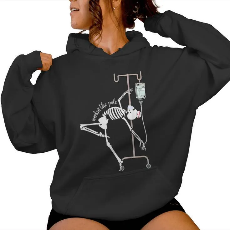 Emergency Room Nurse Rn Icu Skeleton Nurse Women Hoodie