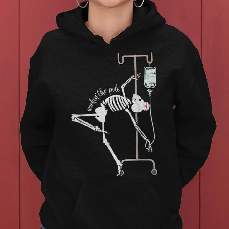 Emergency Room Nurse Rn Icu Skeleton Nurse Women Hoodie