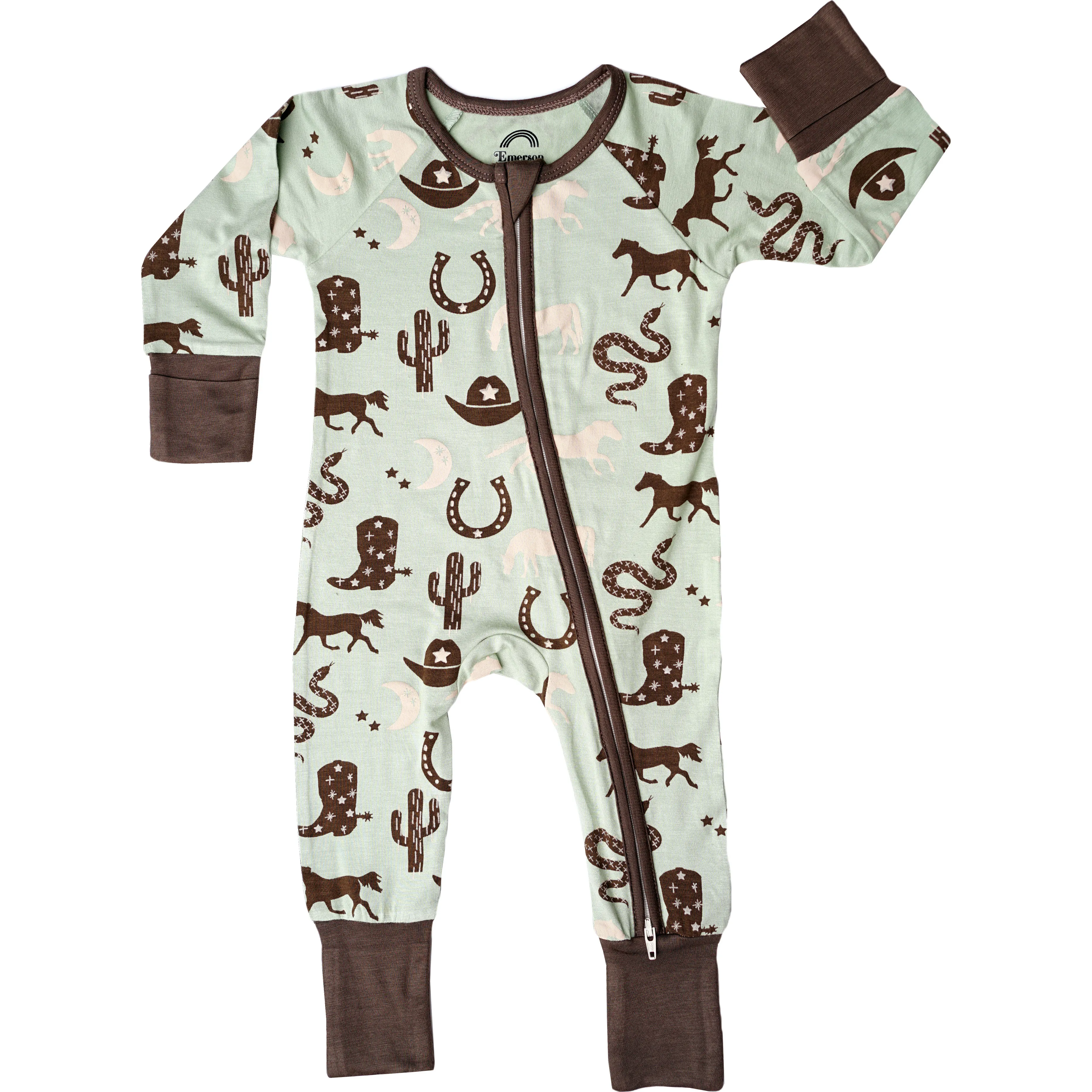 Emerson and Friends Giddy Up! Bamboo Baby Convertible Footie Romper Pajama