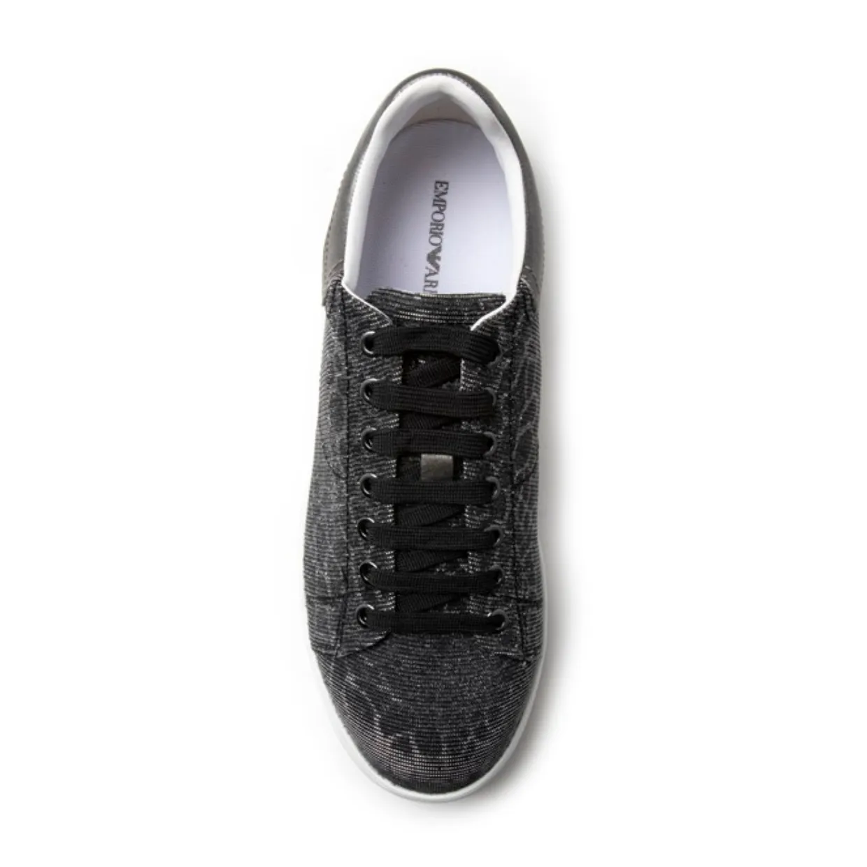 Emporio Armani Gunmetal Shimmer Print Sneakers